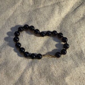 Trifari Black and Gold Beaded Bracelet
